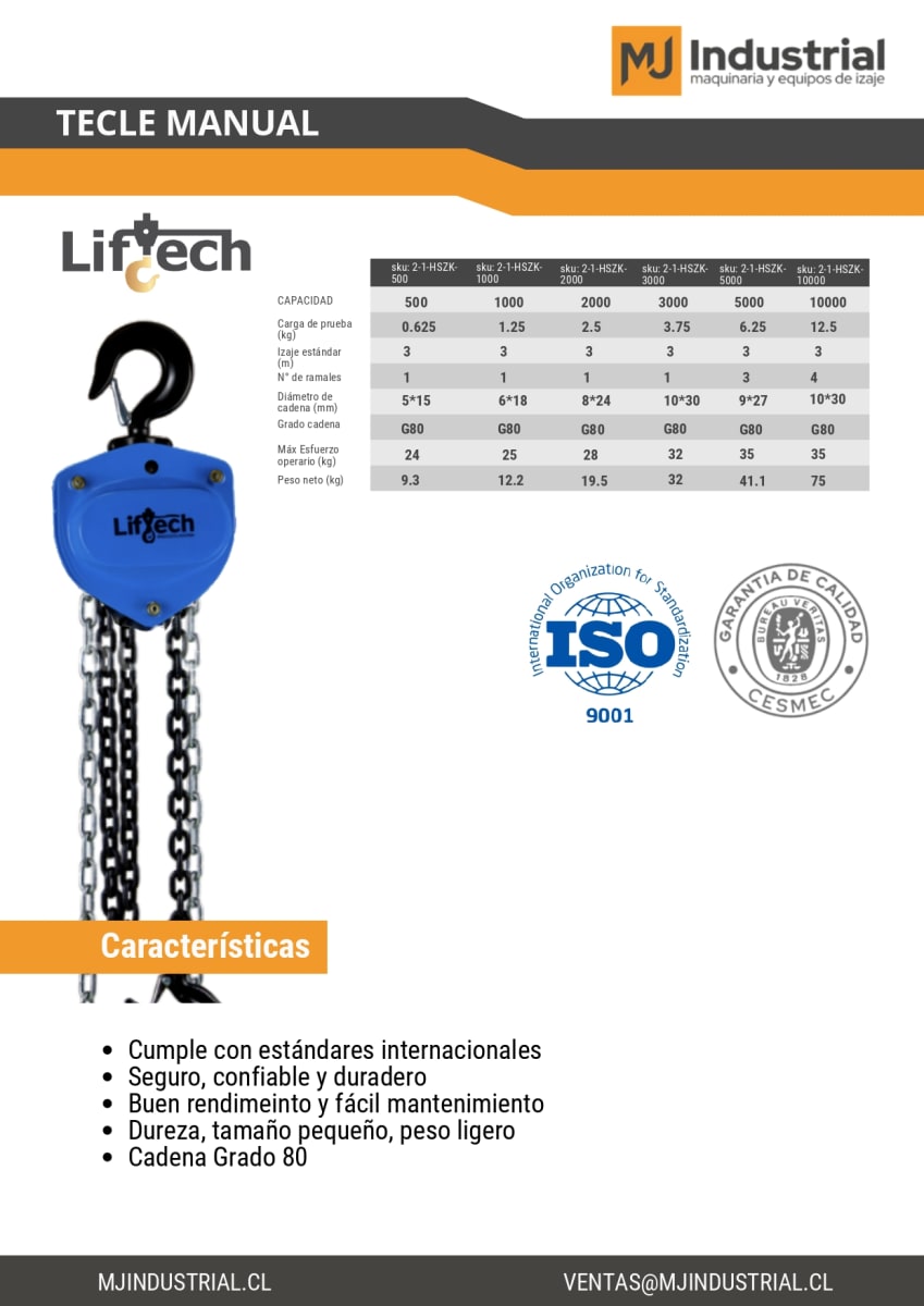 TECLE MANUAL DE CADENA HSZK 500Kg2
