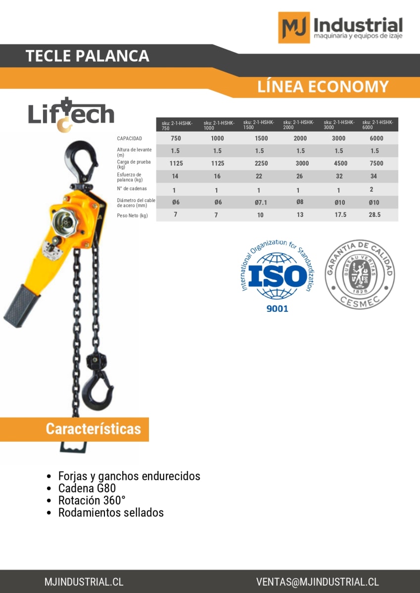TECLE DE PALANCA STANDARD 6000Kg2