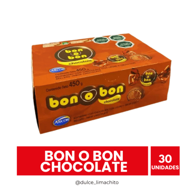 BOMBON BON O BON CHOCOLATE CAJA 30 UNIDADES 450 GR1