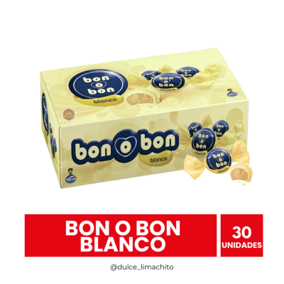BOMBON BON O BON CHOCOLATE BLANCO CAJA 30 UNIDADES 450 GR1