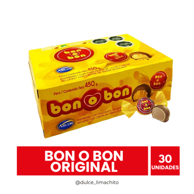 BOMBON BON O BON CHOCOLATE DE LECHE CAJA 30 UNIDADES 450 GR1