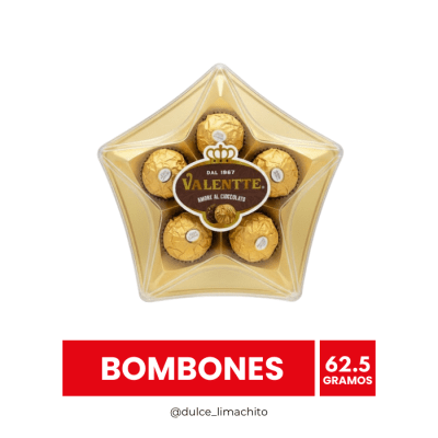 BOMBONES VALENTTE ESTRELLA 62.5 GR1