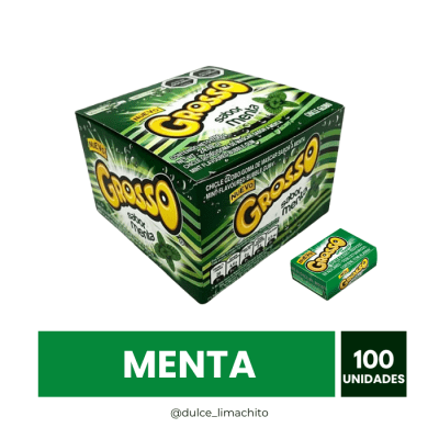 CHICLE GROSSO SABOR MENTA CAJA 100 UNIDADES1
