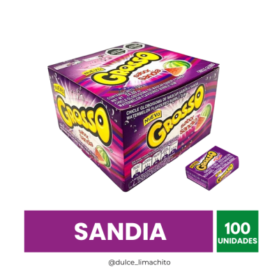 CHICLE GROSSO SABOR SANDIA CAJA 100 UNIDADES1
