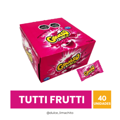 CHICLE GROSSO CRUNCH TUTTI FRUTTI DISPLAY 40 UNIDADES1