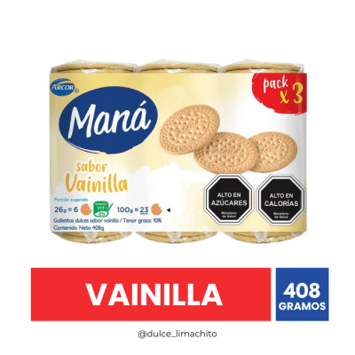 GALLETA MANA SABOR VAINILLA 408 GR1