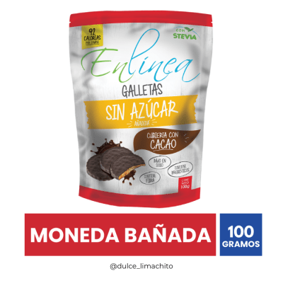GALLETA MONEDA BAÑADA SIN AZUCAR 100 GR1