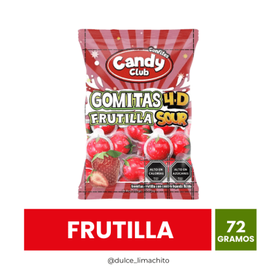 GOMITA 4D CANDY CLUB FRUTILLA SOUR 72 GR1