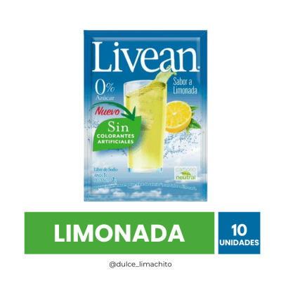 JUGO LIVEAN LIMONADA CAJA 10 UNIDADES 7 GR1