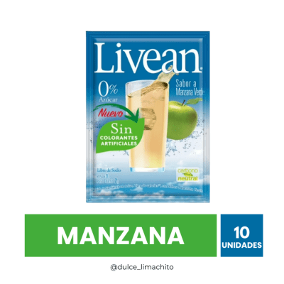 JUGO LIVEAN MANZANA VERDE CAJA 10 UNIDADES 7GR1