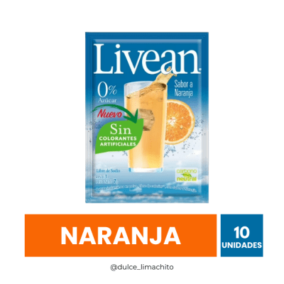 JUGO LIVEAN NARANJA CAJA 10 UNIDADES 7 GR1
