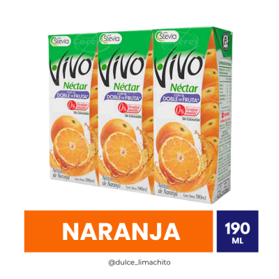 TRIPACK JUGO VIVO NARANJA CAJA 190 ML1