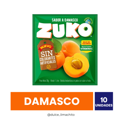 JUGO ZUKO DAMASCO CAJA 10 UNIDADES 20 GR1