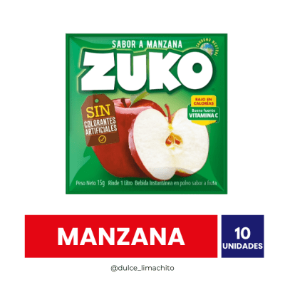 JUGO ZUKO MANZANA CAJA 10 UNIDADES 20 GR1