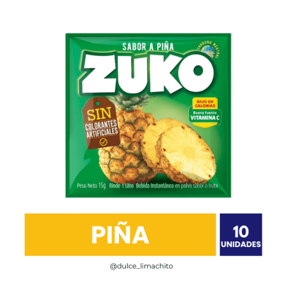 JUGO ZUKO PIÑA CAJA 10 UNIDADES 20 GR1