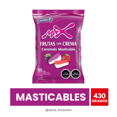 MASTICABLES MAX FRUTAS CON CREMA 430 GR1