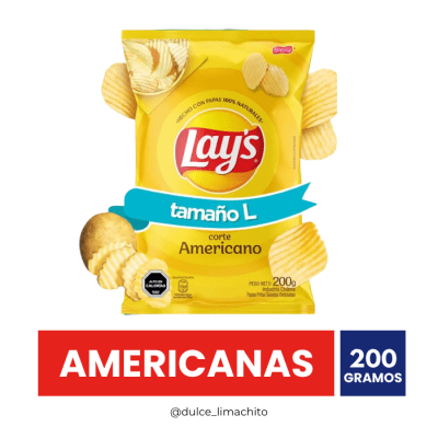 PAPAS FRITAS LAYS CORTE AMERICANO 200 GR1