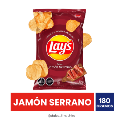 PAPAS FRITAS LAYS JAMON SERRANO 180 GR1