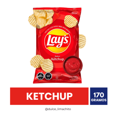 PAPAS FRITAS LAYS SABOR KETCHUP 170 GR1