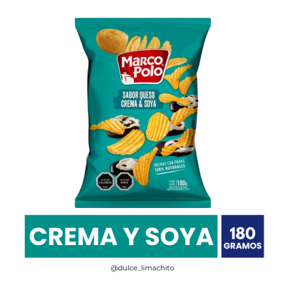 PAPAS FRITAS CORTE AMERICANO SABOR CREMA Y SOYA 180 GR1