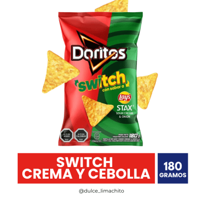 PAPAS FRITAS LAYS SWITCH SABOR CREMA Y CEBOLLA 180 GR1