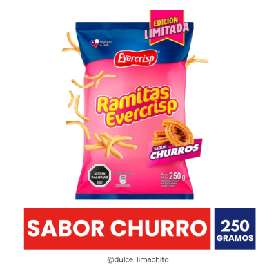 RAMITAS SABOR CHURROS EVERCRISP 250 GR1