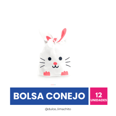BOLSA CONEJO ROSADA PACK 12 UNIDADES