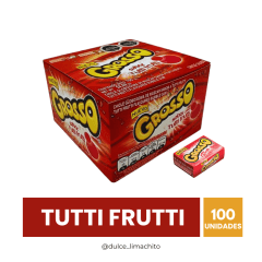 CHICLE GROSSO SABOR TUTTI FRUTTI CAJA 100 UNIDADES
