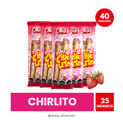 DOBLE CHIRLITO FRUTILLA MANGA 40 UNIDADES