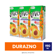 TRIPACK JUGO VIVO DURAZNO CAJA 190 ML
