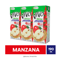 TRIPACK JUGO VIVO MANZANA CAJA 190 ML