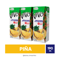 TRIPACK JUGO VIVO PIÑA CAJA 190 ML