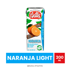 JUGO WATTS NARANJA SIN AZUCAR 200 ML