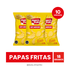 MANGA PAPAS FRITAS MARCO POLO 10 UNIDADES