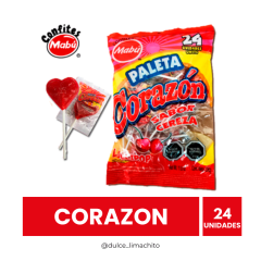 PALETA CORAZON MABU 24 UNIDADES