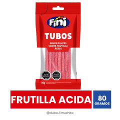 TUBOS FINI FRUTILLA ACIDA 80 GR