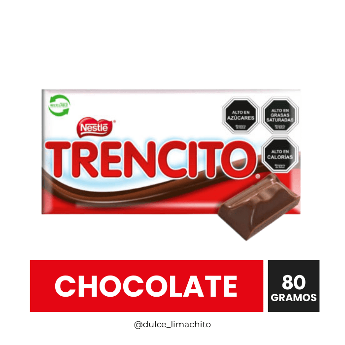 CHOCOLATE TRENCITO 80 GR | Distribuidora Dulce Limachito