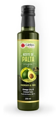 ACEITE DE PALTA CARITAS DEL PERU x 250 ml.