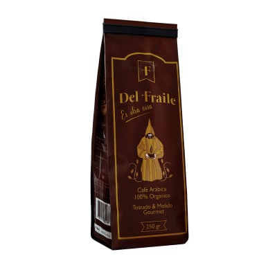 CAFÉ ORGANICO TOSTADO Y MOLIDO DEL FRAILE x 250 g.