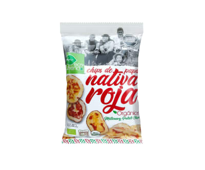 CHIPS PAPA NATIVA ORGÁNICA PULPA ROJA ECOFRENDA x 40 g.