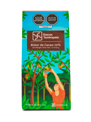 CHOCOLATE BITTER 70% CACAO RAICES TAMBOPATA x 50 g.