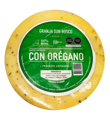 QUESO CREMOSO CON OREGANO GRANJA DON BOSCO x 1 Kg.