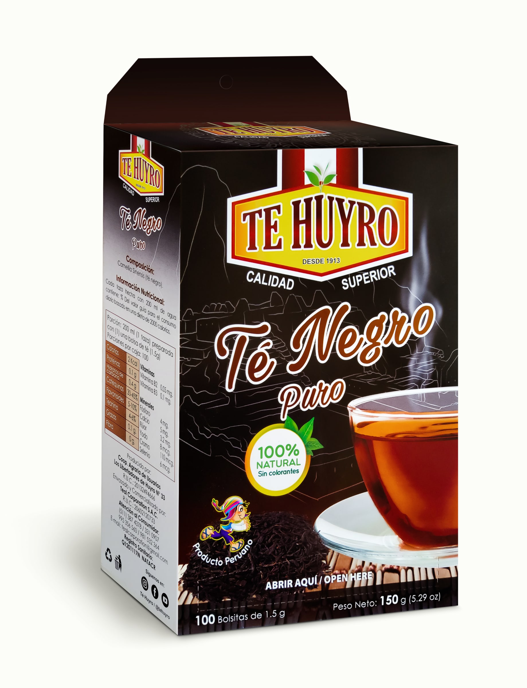 TE NEGRO PURO FILTRANTE TE HUYRO x 100 SOBRES SOLYDAR PERU