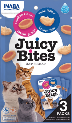 SNACK JUICY BITES CHICKEN TUNA FLAVOR 34GR