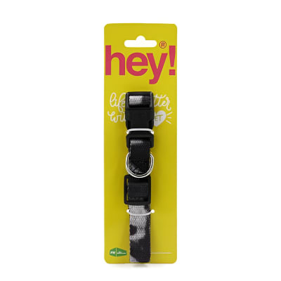 HEY! COLLAR PERRO FIBRA PURPURA NEGRO