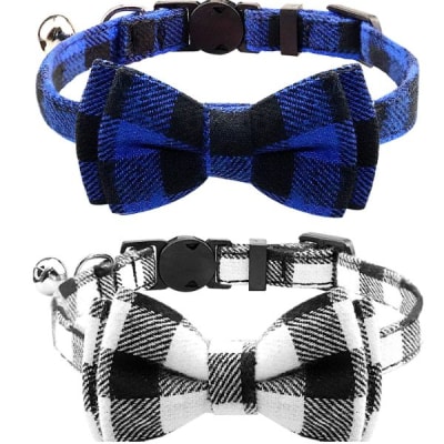 COLLAR WONDER CAT ANTI AHORQUE DISEÑO CORBATIN CUADRICULADO 31CM1
