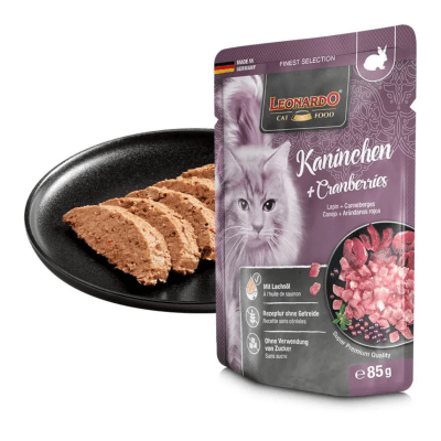 SACHET LEONARDO CONEJO Y ARANDANOS 85 GR