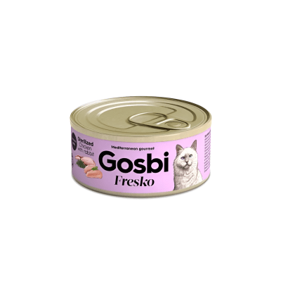 LATA GOSBI CAT FRESKO STERILIZED POLLO Y CONEJO 70 GRS.1