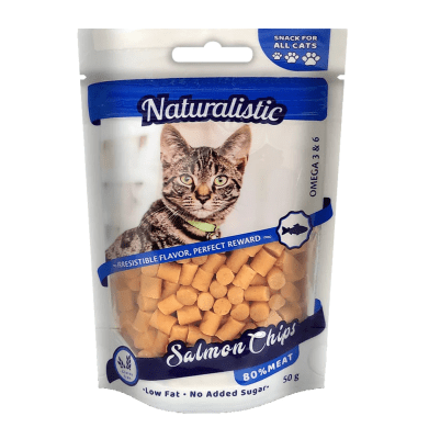 SNACK NATURALISTIC CAT SALMON CHIPS 50GR
