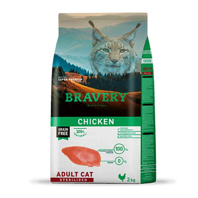 BRAVERY CAT CHICKEN ADULT STERILIZED 2 Y 7KG